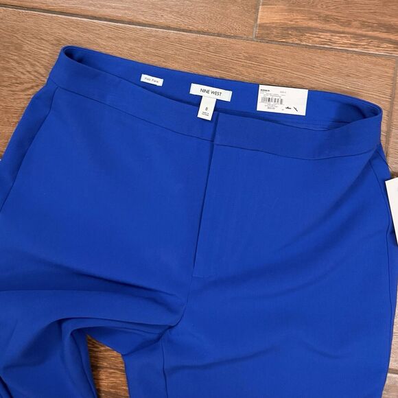 Ladies Nine West Cobalt Blue Pants High Rise Kick Flare Leg Pants Size 8 - Picture 7 of 8